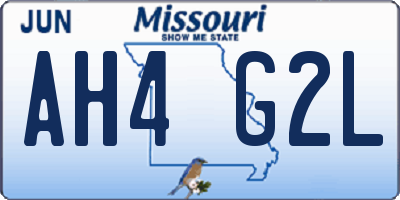 MO license plate AH4G2L