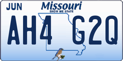 MO license plate AH4G2Q