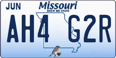 MO license plate AH4G2R