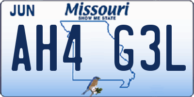 MO license plate AH4G3L