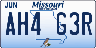 MO license plate AH4G3R