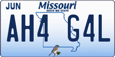 MO license plate AH4G4L