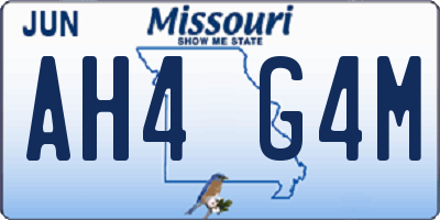 MO license plate AH4G4M
