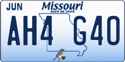 MO license plate AH4G4O