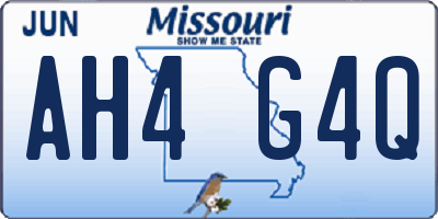 MO license plate AH4G4Q