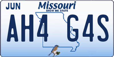 MO license plate AH4G4S