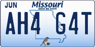 MO license plate AH4G4T