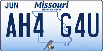 MO license plate AH4G4U