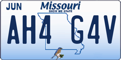 MO license plate AH4G4V