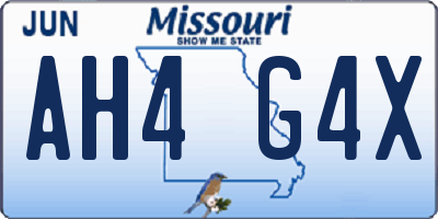 MO license plate AH4G4X