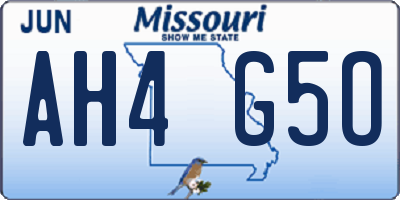 MO license plate AH4G5O