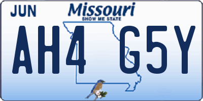 MO license plate AH4G5Y