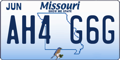 MO license plate AH4G6G