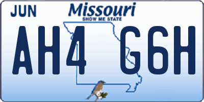 MO license plate AH4G6H