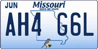 MO license plate AH4G6L