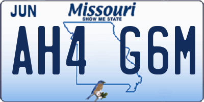 MO license plate AH4G6M