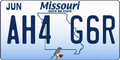 MO license plate AH4G6R