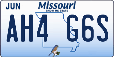 MO license plate AH4G6S