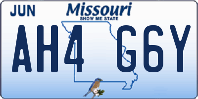 MO license plate AH4G6Y