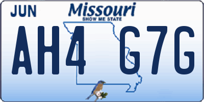 MO license plate AH4G7G