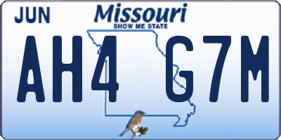 MO license plate AH4G7M