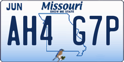 MO license plate AH4G7P