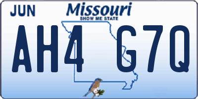 MO license plate AH4G7Q
