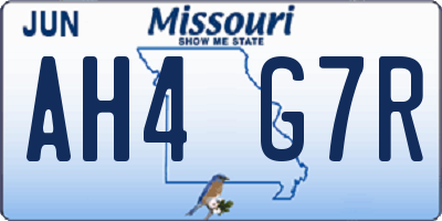MO license plate AH4G7R