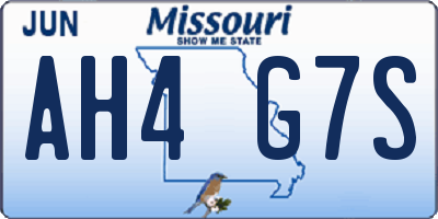 MO license plate AH4G7S