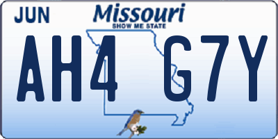 MO license plate AH4G7Y