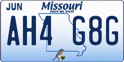 MO license plate AH4G8G