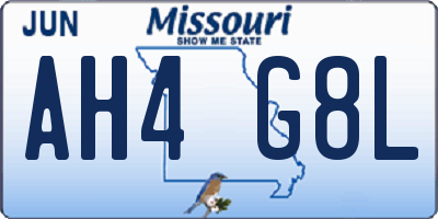 MO license plate AH4G8L