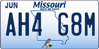 MO license plate AH4G8M