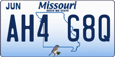 MO license plate AH4G8Q
