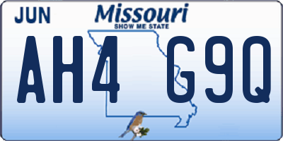 MO license plate AH4G9Q