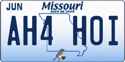 MO license plate AH4H0I