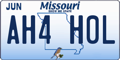 MO license plate AH4H0L