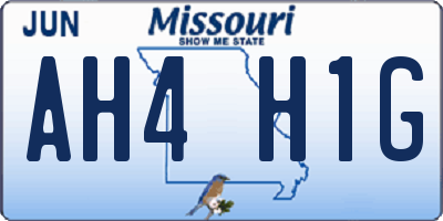MO license plate AH4H1G