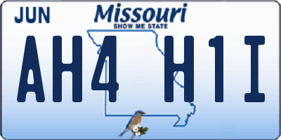 MO license plate AH4H1I