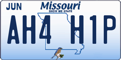 MO license plate AH4H1P