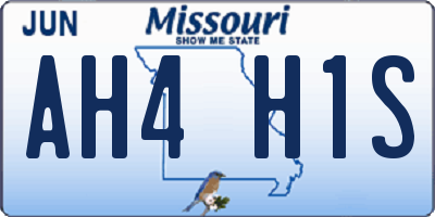 MO license plate AH4H1S