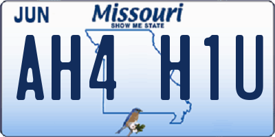 MO license plate AH4H1U