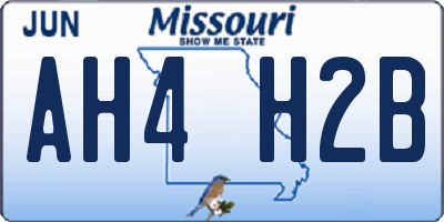 MO license plate AH4H2B