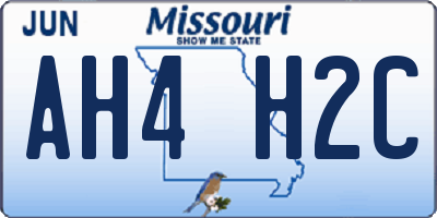 MO license plate AH4H2C