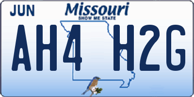 MO license plate AH4H2G