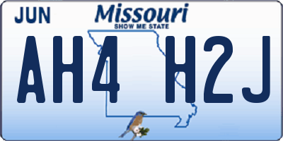 MO license plate AH4H2J