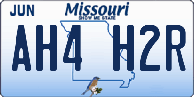 MO license plate AH4H2R