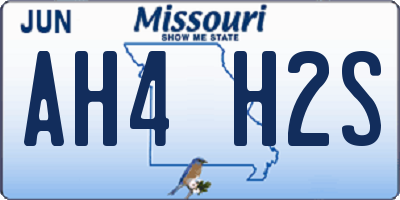 MO license plate AH4H2S