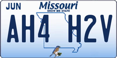 MO license plate AH4H2V
