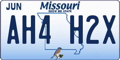 MO license plate AH4H2X